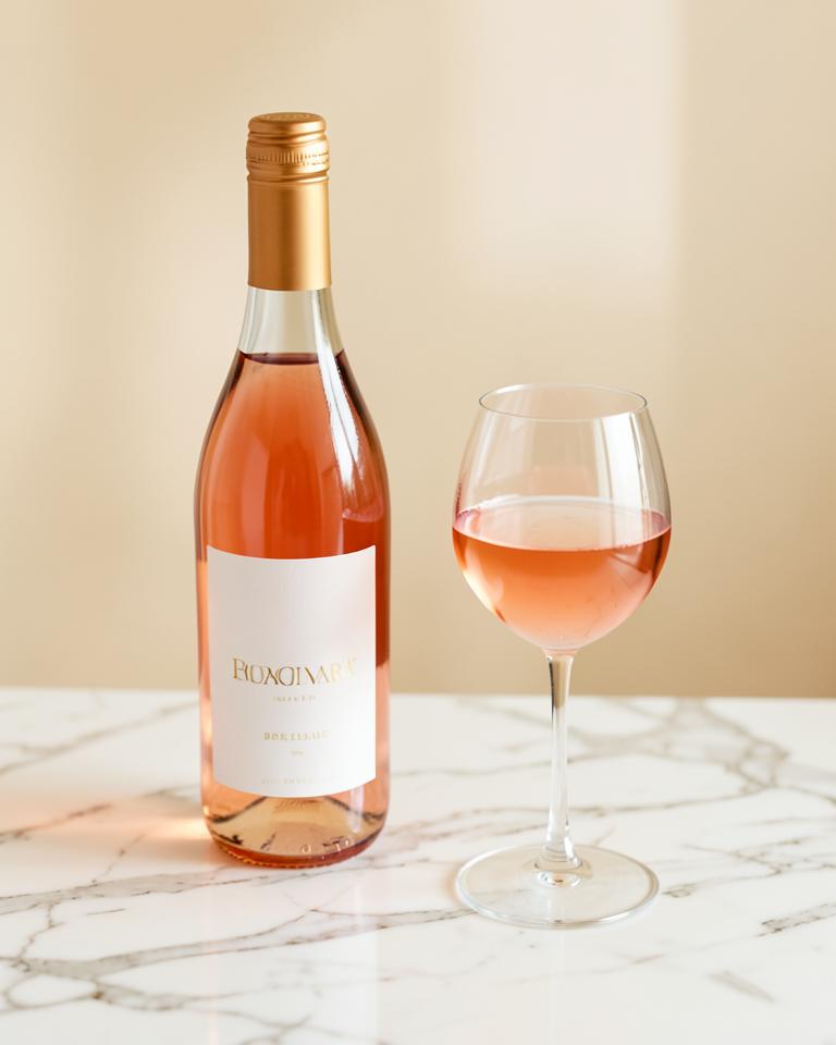 Garrafa de rosé seco